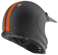 Bogotto V381 Schergo Fiberglass Helmet, Black/Matte/Orange, XL