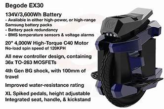 Begode EX30 3600wh / 134V / Blue