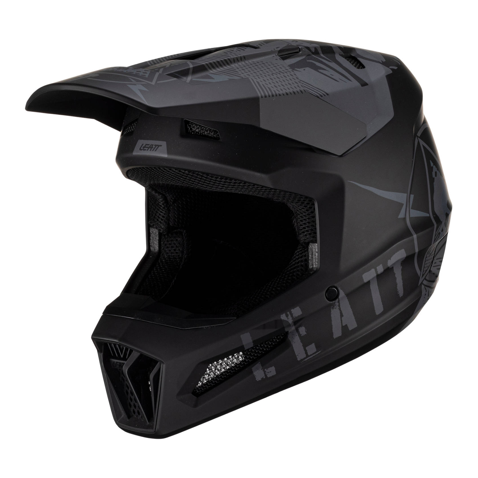 Leatt Moto 3.5 V2.1 Ghosts Motocross Helmet, Black, XXL