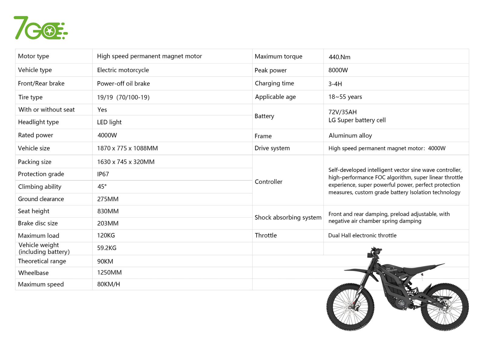 79BIKE-Falcon M Electric Dirt Bike