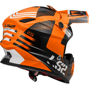 LS2 MX456 Light Evo Rallie Motocross Helmet, Orange, L
